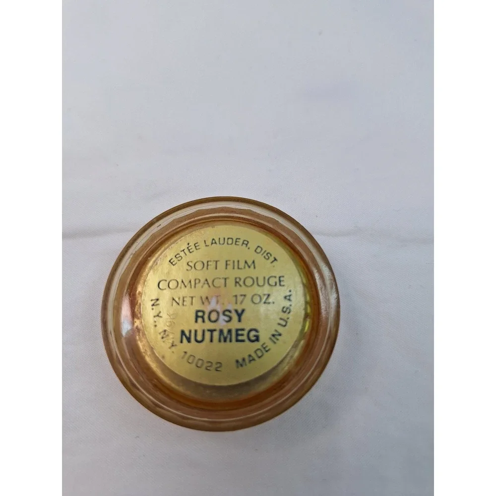 Estee Lauder Soft Film Compact Rouge Rosy Nutmeg Cream Blush .17 oz Vintage